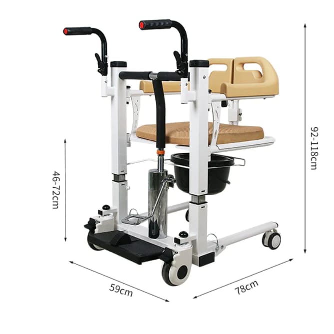 Transfer Wheelchair Hydraulic Imported Multi-Function Patient Lift |Commode, Shower Bedridden Patients